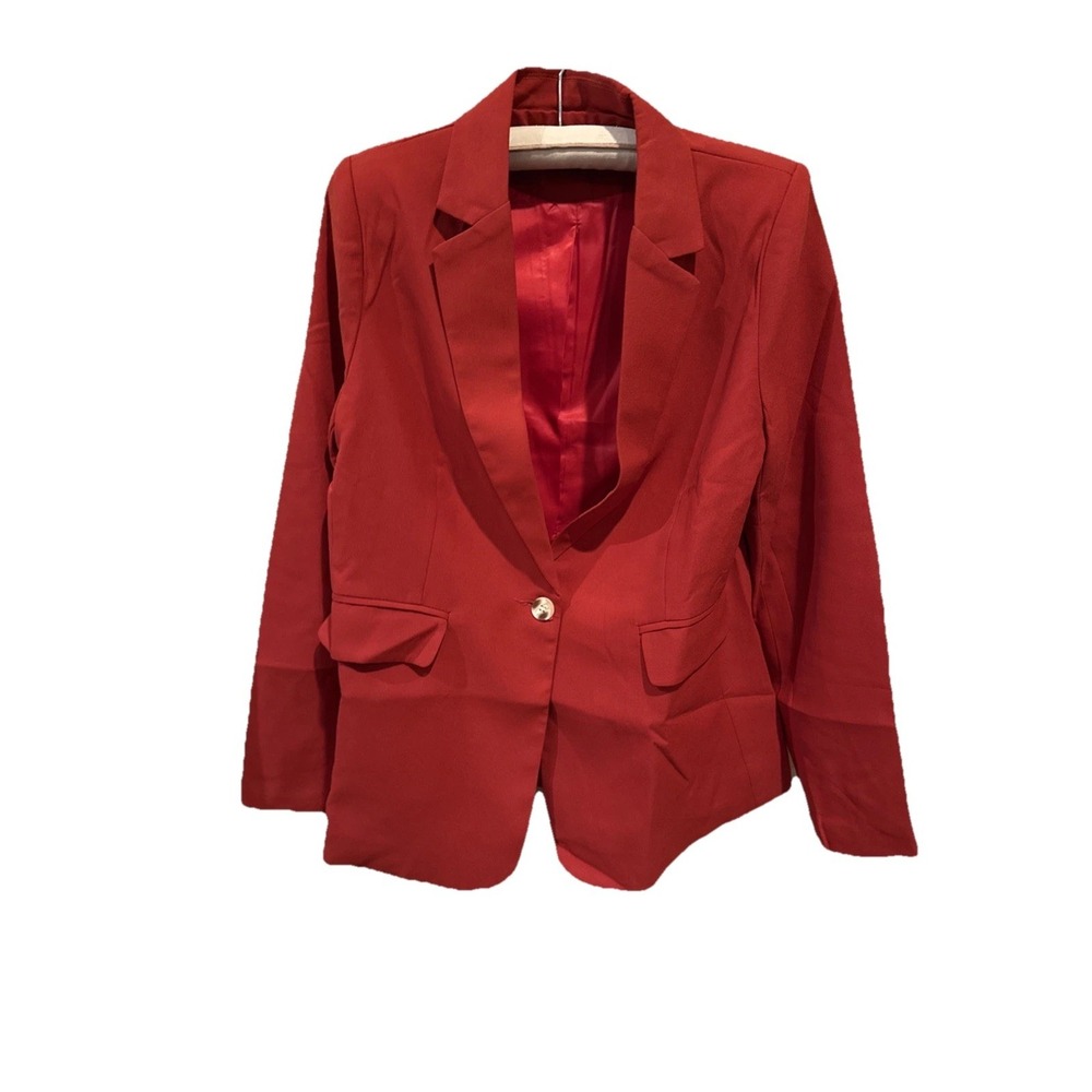 New Women's Red Blazer Size Small Elegant Tailored & Lined Lightweight